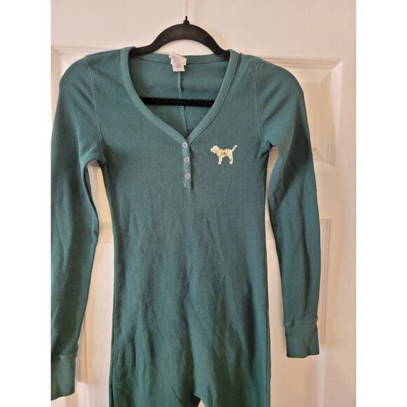 Victorias Secret Pink One piece pajama XS Bling Long Jane Thermal Holla Days - Picture 3 of 10